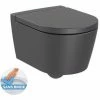 Auslauf ???? Roca Inspira Compact Wandhängendes WC-Set, Spülrandlos + WC-Deckel Mit Absenkautomatik, Onyx (SetInspiraOnyx) ???? -ROCA Shop 59177186 1