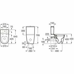 Großhandel ???? Roca Inspira Stand-WC, Spülrandloser Universalablauf, Onyx (A342526640) ???? -ROCA Shop 68147246 3